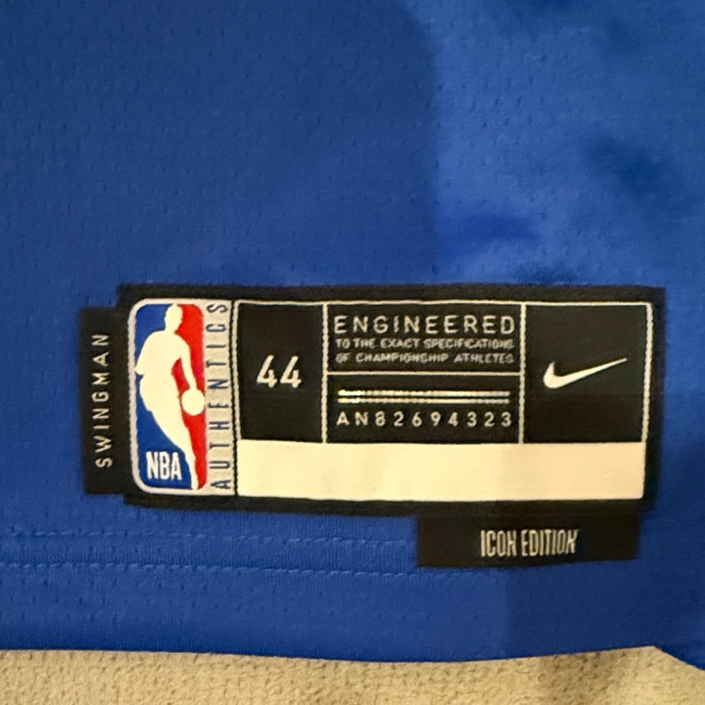 Nike Royal Blue Dallas Basketball Jersey with Gray Accents NWT Icon edition - Picture 2 of 6